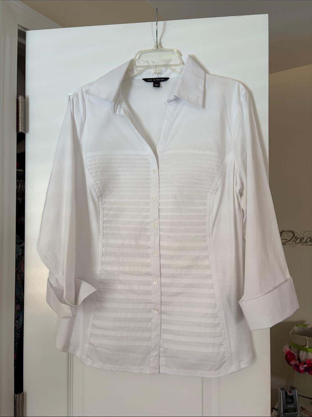 Zac & Rachel White Pintuck Button-Down Shirt